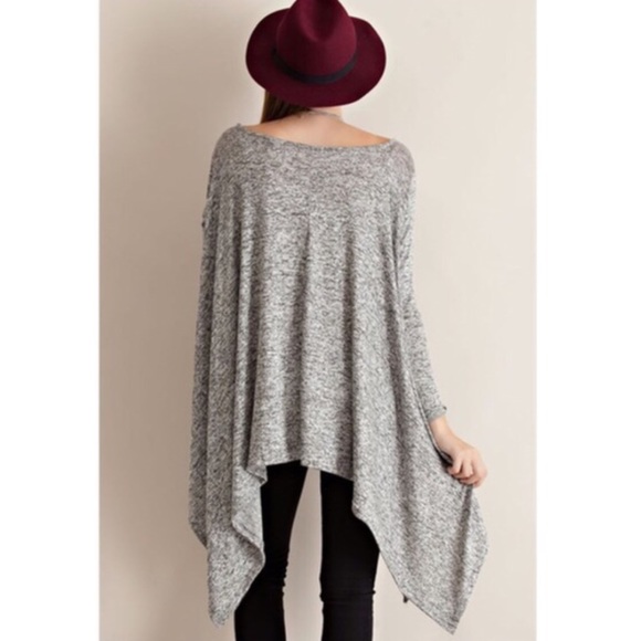 🚨1 HR SALE🚨 MANHATTAN asym draped top - H. GREY - Picture 2 of 4