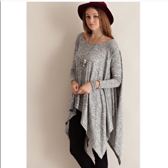 🚨1 HR SALE🚨 MANHATTAN asym draped top - H. GREY - Picture 3 of 4