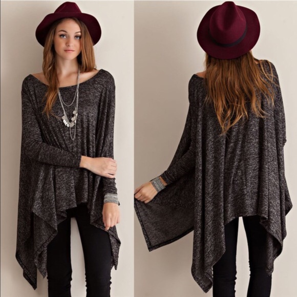 🚨1 HR SALE🚨 MANHATTAN asym draped top - H. GREY - Picture 4 of 4