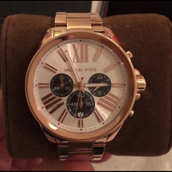 Michael Kors rose gold chronograph watch