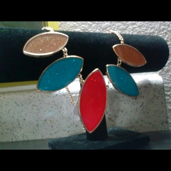 Necklace Fashion w/ Colored Almonds & Gold trim