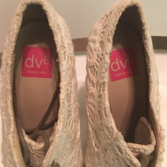 DV8 Ivory Crochet & Tweed Platform - Picture 3 of 4