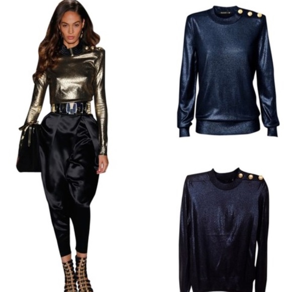 Balmain Tops - BALMAIN X H&M Shimmery Gold Top