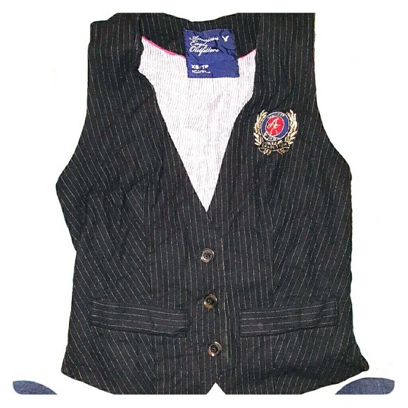 American Eagle pinstriped vest