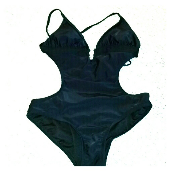 Black one piece bathing suit