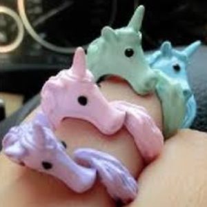 Set of 2 Pastel Unicorn Rings