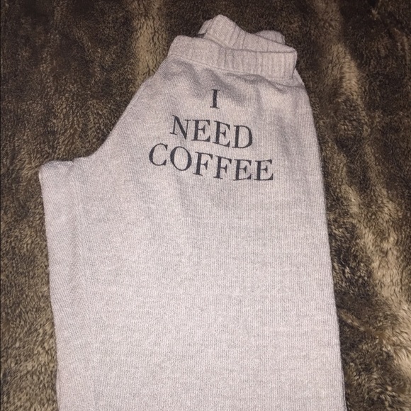 Wildfox Pants - Wildfox I Need Coffee Gray Sweat Pants