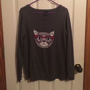 Cat printed sweater