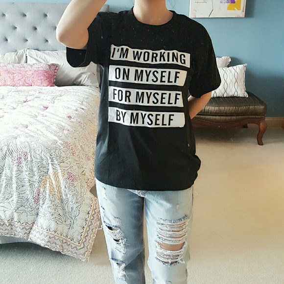 💕 Premium Cotton T-shirt - WORKING ON MYSELF💕