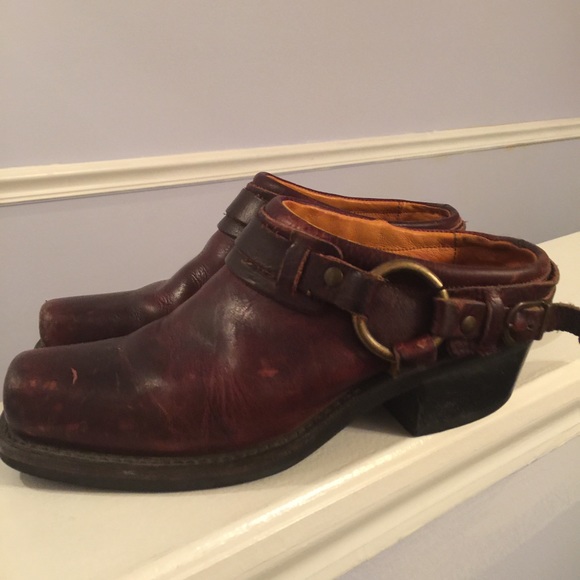 Frye Harness Mules Brown Size 7.5