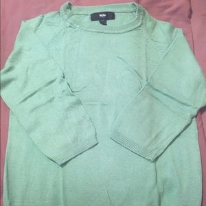 Mint green three quarter sleeve sweater