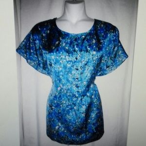 Talbots size xl watercolor flutter shirt top