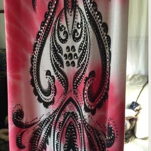 Crystal embellished maxi tie dye dress