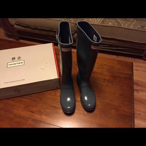 Nib Hunter glossy graphite original tall boots 8