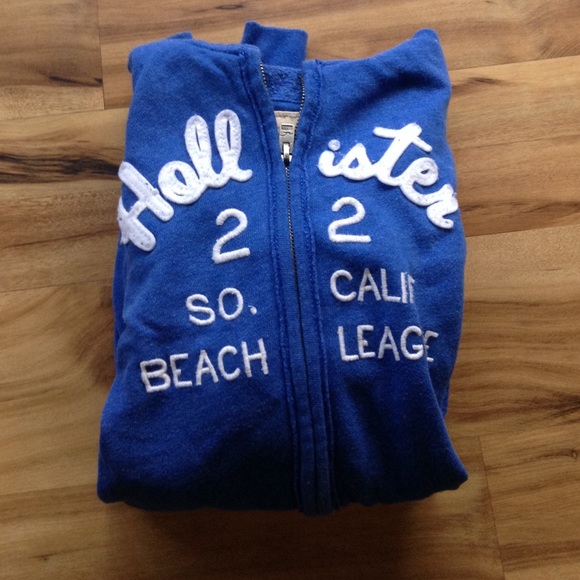 Hollister blue zip up sweater