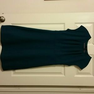 Teal business casual dress by Banana Republic