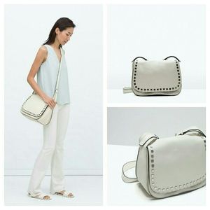 Zara leather messenger bag (4393)