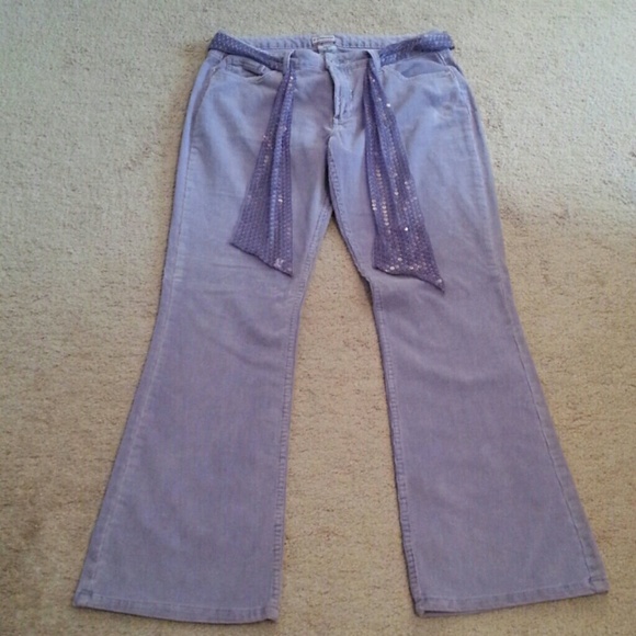 🎀No Boundaries,Size 13,Grape purple,Corduroy jeans, with belt - Picture 2 of 4