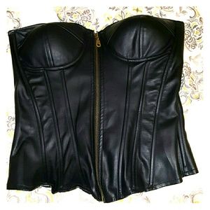 *****SOLD *** Faux Leather Corset