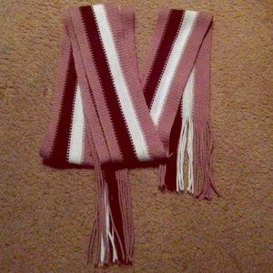 Brown white stripes colored scarf long cute warm