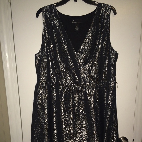 Lane Bryant black and silver evening dress