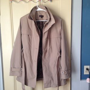 Tan and Leopard Print Fall Jacket