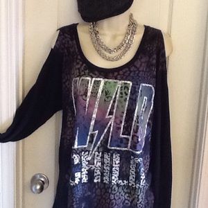 Cold Shoulder Graphic Wild Child Tee Shirt