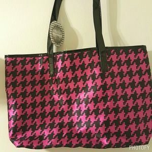 PINK AND BLACK TOTE BAG