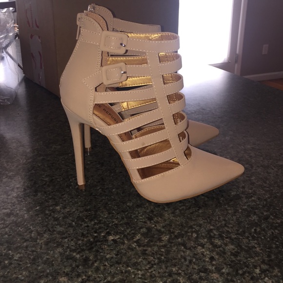 Nude cage heel