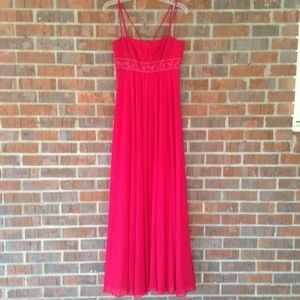 David's Bridal apple red bridesmaid dress