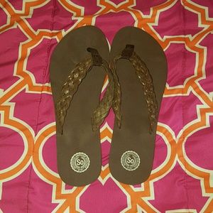 Brown, Sonoma flip flops