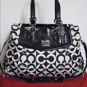 Black and white coach bag
