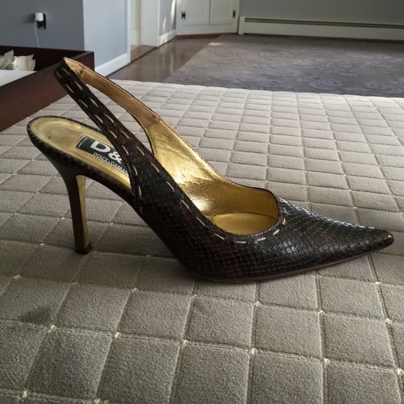 Dolce & Gabbana heels size 38 brown snakeskin
