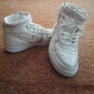 White Nike high tops