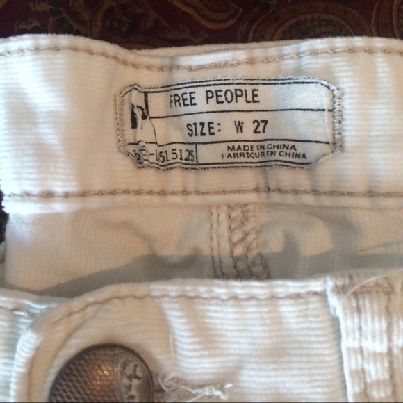 Free People Creme Color Corduroy  Skinny