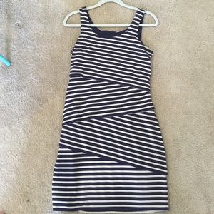 Ann Taylor loft blue and white horizontal stripe
