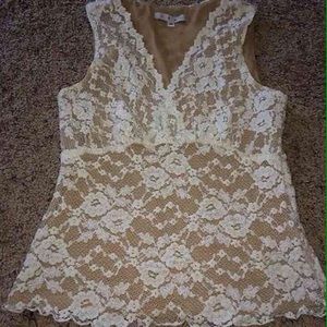 Cream floral overlay cami medium