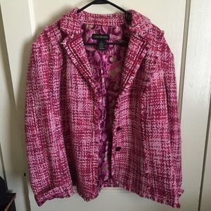 🎉PRICE DROP‼️Pink Fuchsia Crosshatch Tweed Blazer