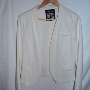 White Nollie Blazer with rose gold zipper sleeves