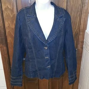 3 button denim jacket heavy stitched