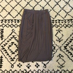 Casual Couture Grey Knit Midi Skirt