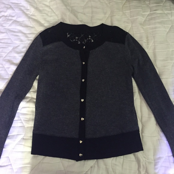 Black and gray cardigan