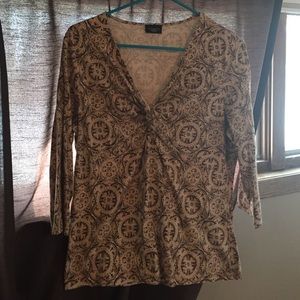 Tan and dark brown patterned shirt