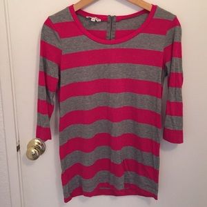 Lacoste striped 3/4 sleeve tee