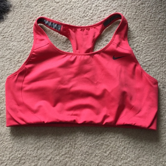 Coralpink nike sports bra large high impact drifit