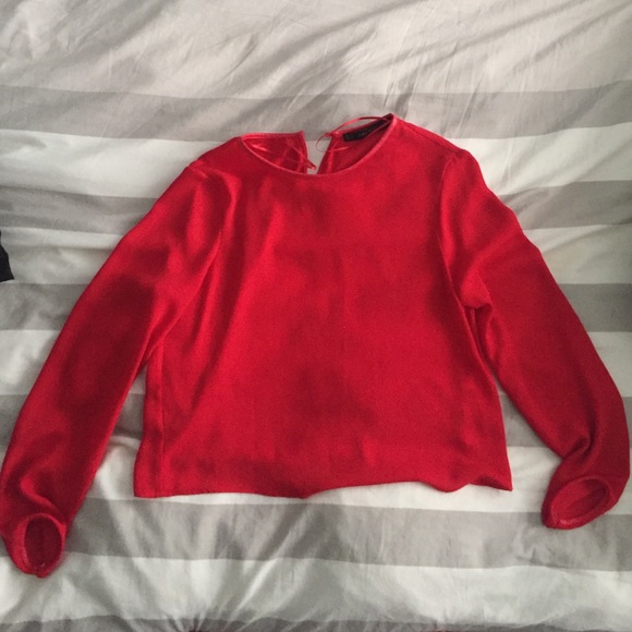 Amazing Zara Top with Faux Leather Trimming