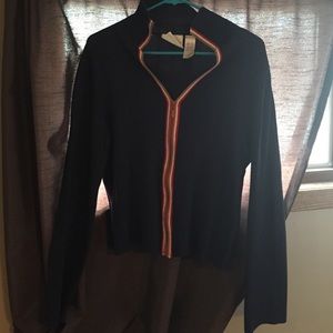 Blue sweater with built in tank top