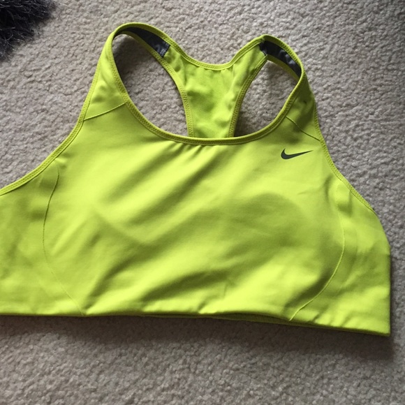 Bright green Nike sports bra high impact large