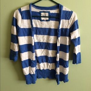 Blue/White Striped Cardigan