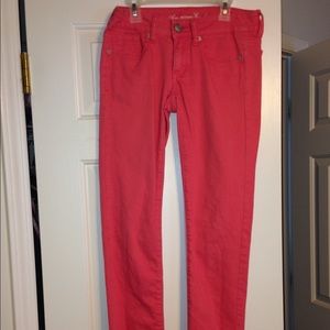 Salmon American eagle skinny jeans